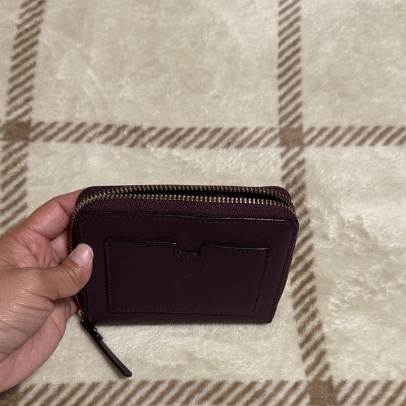 EUC Kate Spade Burgundy Leather Zip Wallet with Gold Accents - Picture 9 of 9